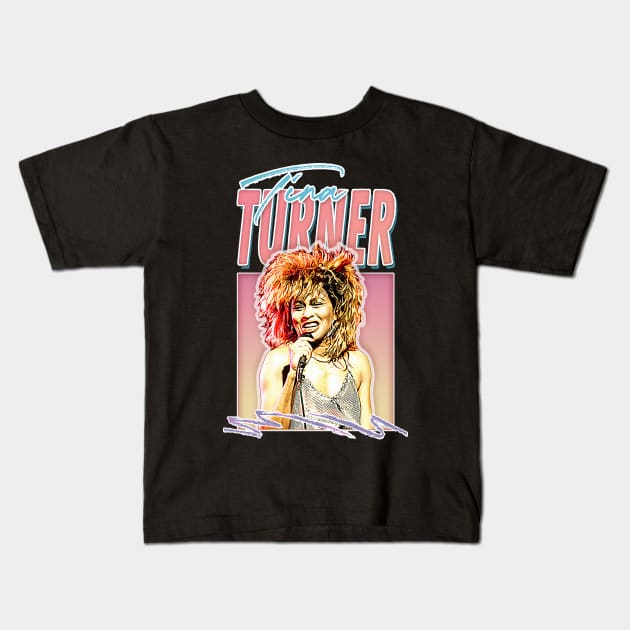 Tina Turner ///// 80s Style Retro Fan Art Design Kids T-Shirt by DankFutura